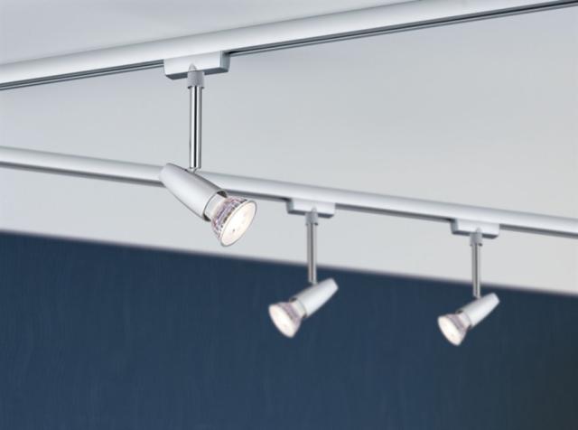 Luminaire sur rail Urail Kit Barelli 1m GU10 3x10W Chromé Mat