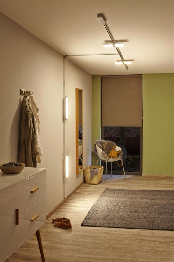 Luminaire sur rail Urail Panneau LED Double 8W chromé mat