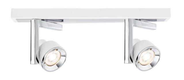 Spots Turn max. 2x10W GU10 Blanc/Chrome 230V Métal/plastique
