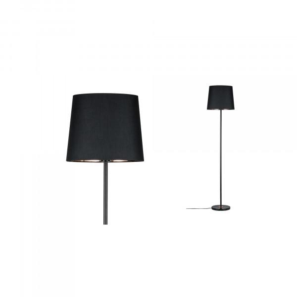 Lampadaire LED Enja E27 max20W Noir/Cuivre Tissu/Marbre/Métal 230V sans ampoule