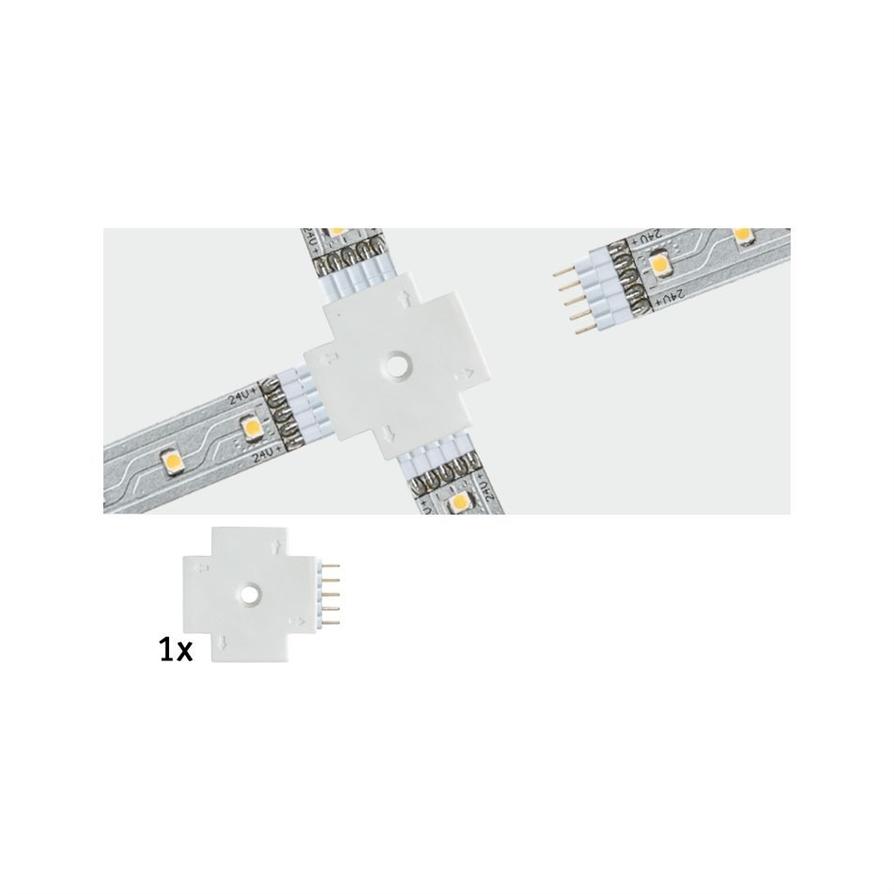 Profilé MaxLED X-Connector 4 Entrées Blanc 