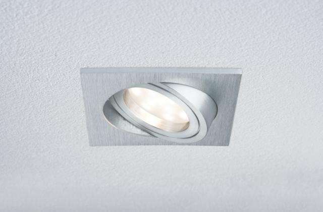 Kit enc. Coin sat carré ori LED 3x6,8 W 2700K 230 V 51 mm alu tourné/alu zinc