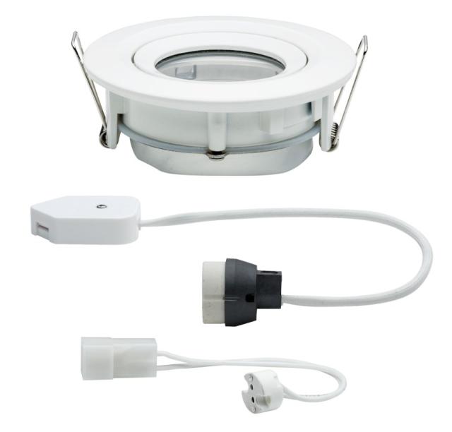 Spot encastré rond orientable LED GU5.3/10 35W blanc alu