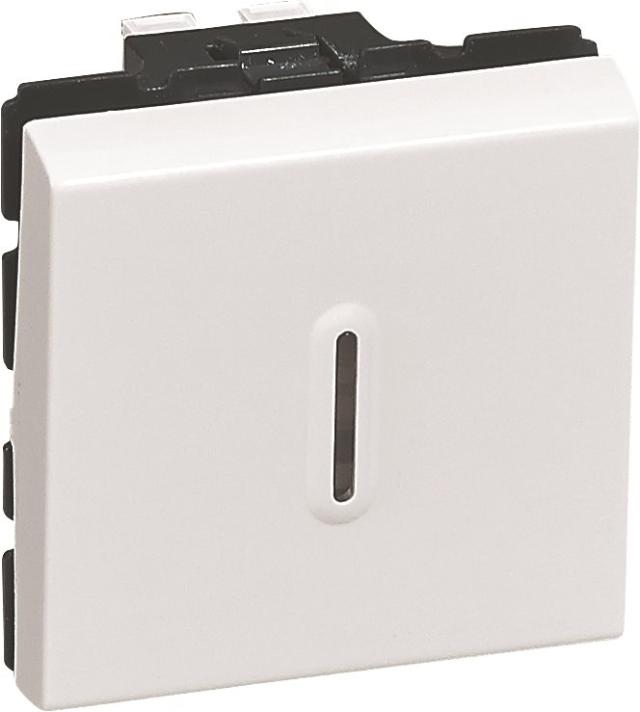 Interrupteur ou va-et-vient lumineux (voyant fourni) Mosaic - Blanc - 2 modules - LEGRAND