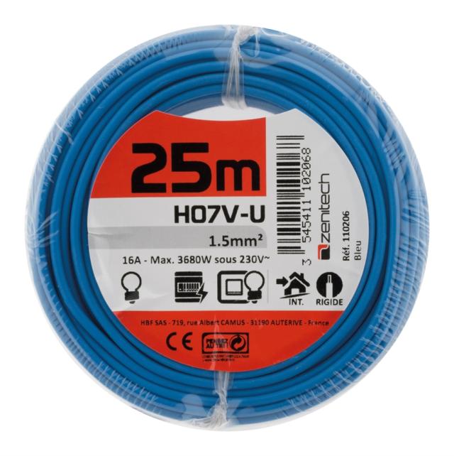 CABLE HO7VU 1.5 BLEU 25M