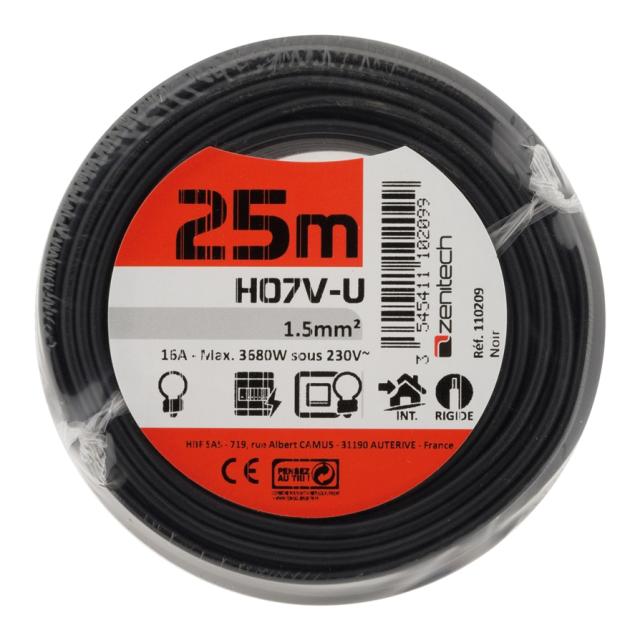 CABLE HO7VU 1.5 NOIR 25M