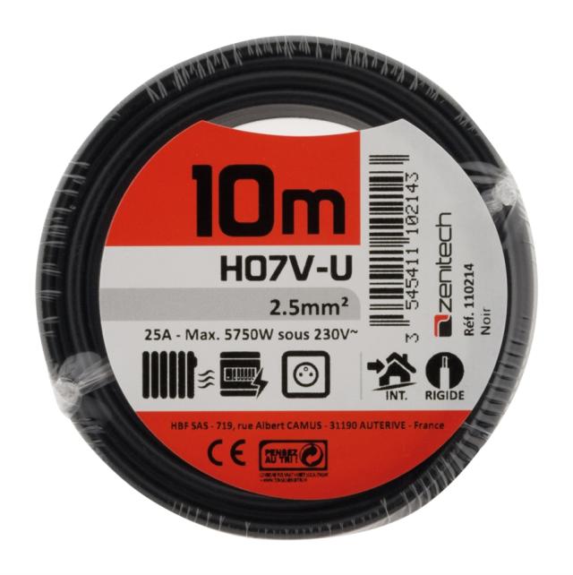 CABLE HO7VU 2.5 NOIR 10M