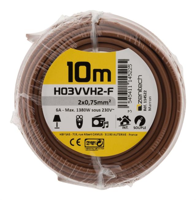 CABLE HO3VVH-2F 2X0.75 MAR. 10M