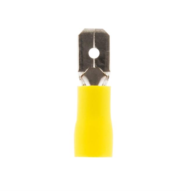 10 cosses jaune languettes mâles 6,3 mm -zenitech