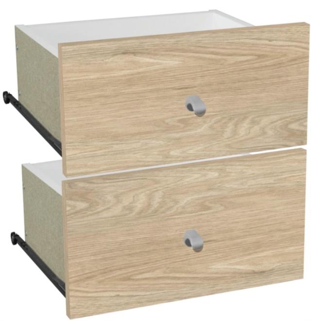 Lot de 2 tiroirs - 29,5 x 31 x 31,4cm - chêne - ALSAPAN