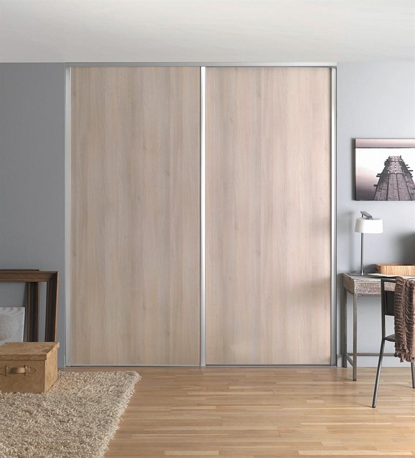 Lot de 2 portes de placard coulissantes L. 180 x H. 250 cm - OPTIMUM