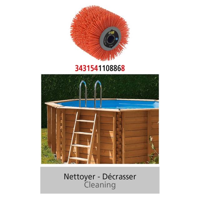 BROSSE NYLON FIL ENROBE ABRASIF POUR REX120C et XL
