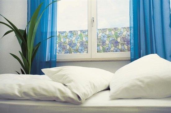 Film Adhésif Pour Fenêtre Fleurs Vert-Bleu 45x200cm
