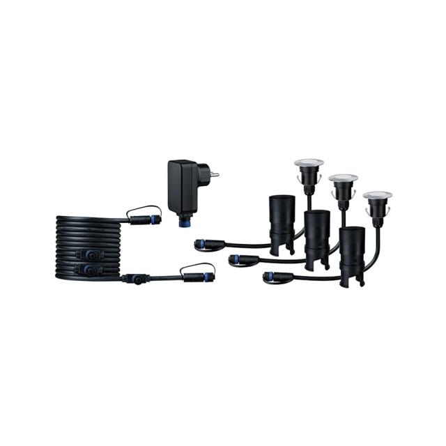 Kit sol extérieur encastré Plug & Shine IP65 3000K 3 x 2.5W - PAULMANN