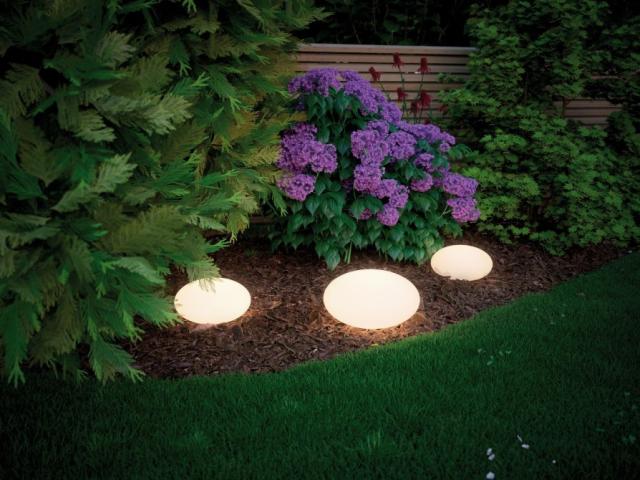 Extérieur Plug&Shine Lanterne Stone D.280mm 2,8W 235lm 3000K gradable 24V IP67