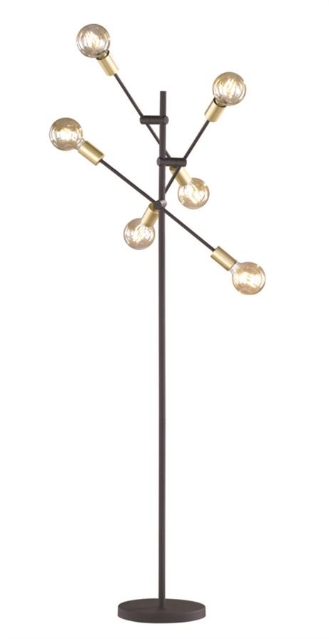 Lampadaire Cross Noir Mat H.165cm - TRIO