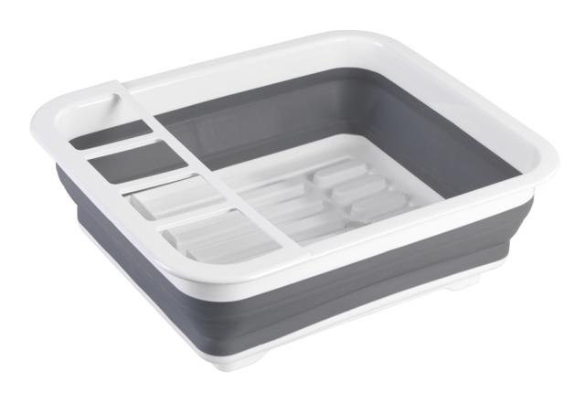 Égouttoir pliable blanc/gris