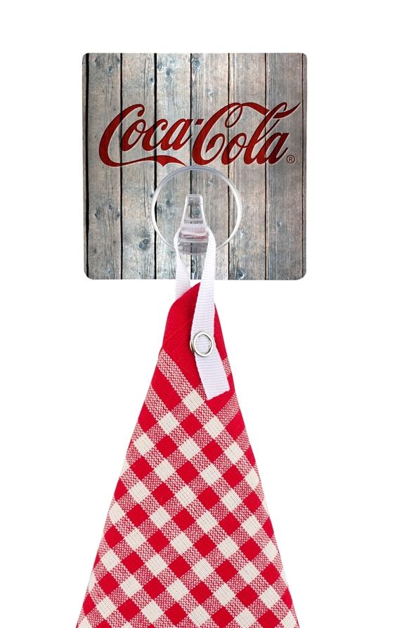 Crochet static-loc coca-cola wood