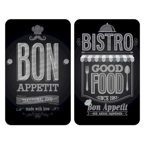 Lot de 2 protège-plaques en verre Bon appétit