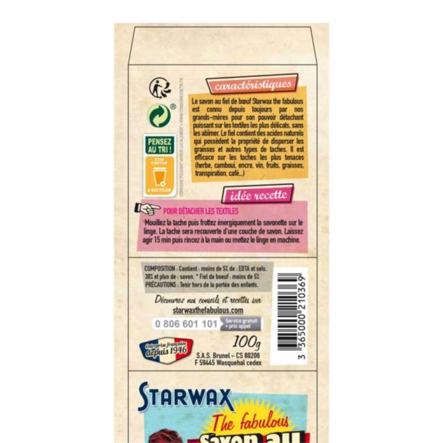 Savon au Fiel de Boeuf 100gr - STARWAX THE FABULOUS