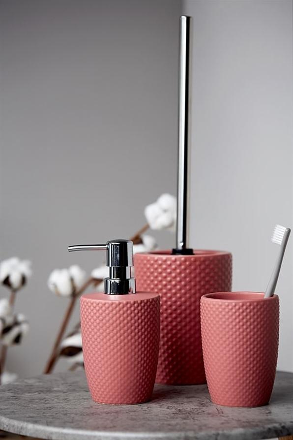 Distributeur de savon Punto céramique rose cendré - WENKO