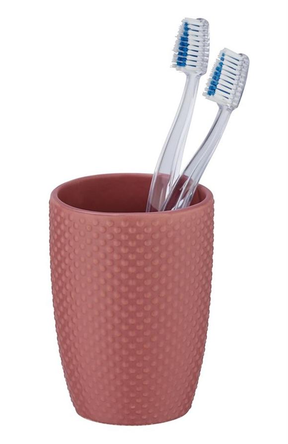 Gobelet brosse à dents Punto céramique rose cendré - WENKO