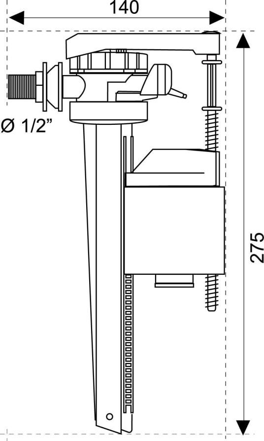 Robinet jollyfill lateral 3.8 laiton mb