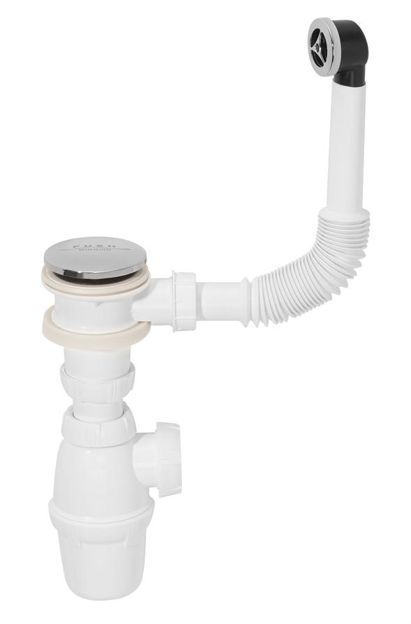 Ensemble bonde et siphon de lavabo à fermeture Quick-clac