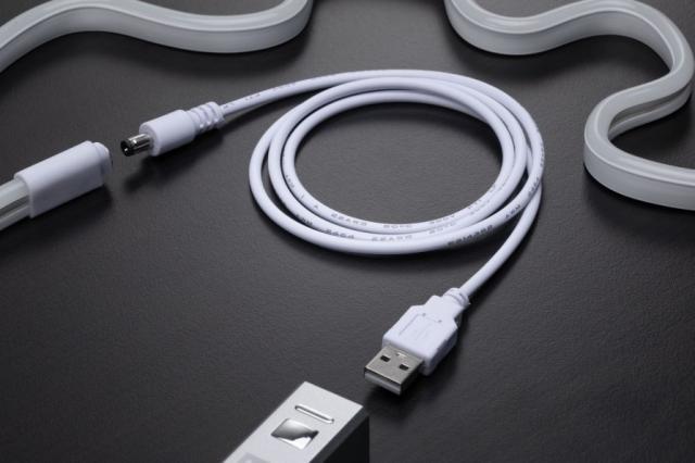 Ruban LED Neon Colorflex USB 1m bleu 4,5W 10lm 120LED 5V blanc plastique