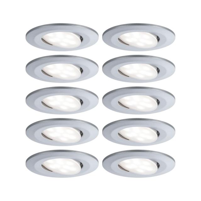 Encastré Calla LED orientable 30° D.90mm x10 6W 680lm 4000K chrome 230V BBC/IP65
