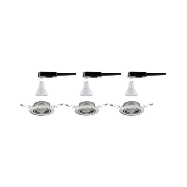 Encastré Base orient 20° D.90mm GU10 x3 4,5W 350lm 3000K métal acier brossé 230V