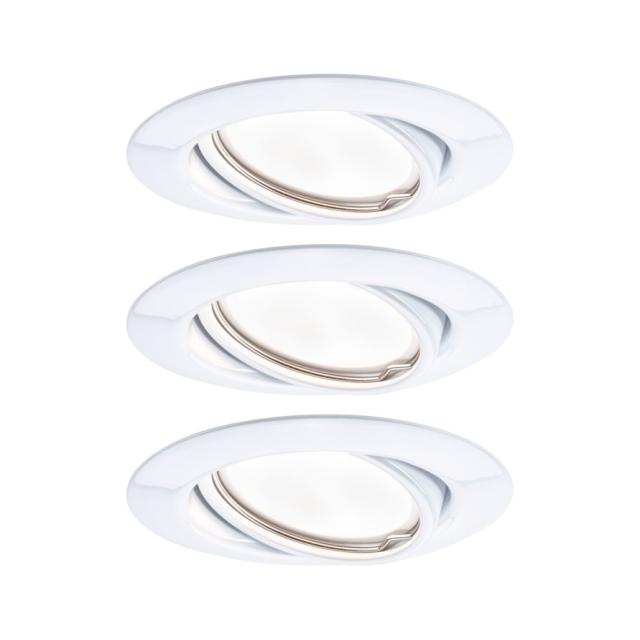 Encastré Base orient 20° D.90mm GU10 x3 4,5W 350lm 3000K métal blanc 230V