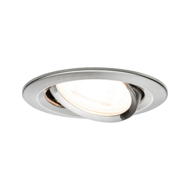 Encastré Nova orientable 50° D.84mm GU10 6,5W 460lm 2700K alu acier brossé 230V