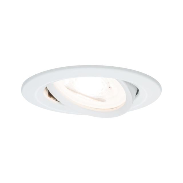 Encastré Nova orientable 50° D.84mm GU10 6,5W 460lm 2700K alu blanc 230V