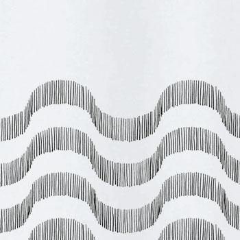 Rideau douche textile 180x200cm vagues noir