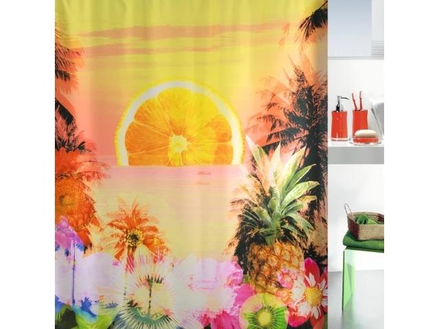 Rideau douche textile 180x200 paradise sunset