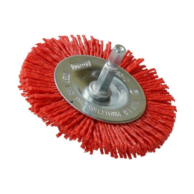 Brosse perceuse circulaire 75 nylon rouge