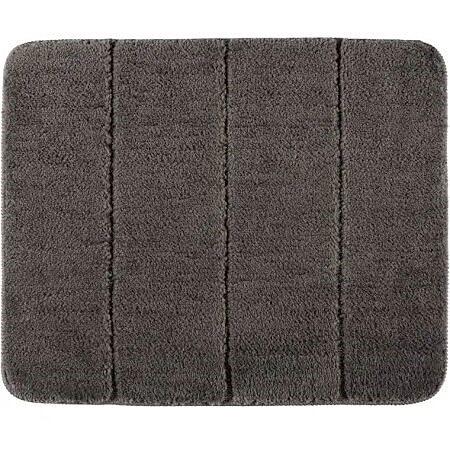 Tapis de bain Steps polyester gris moelleux épais 55x65cm