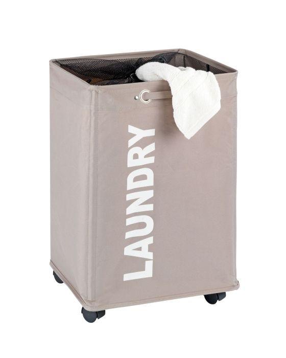 Panier a linge quadro taupe