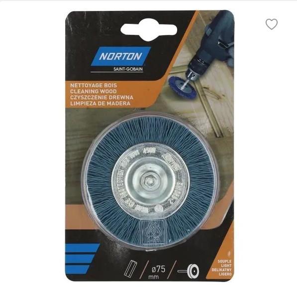 Brosse perceuse circul.nylon bleu 75