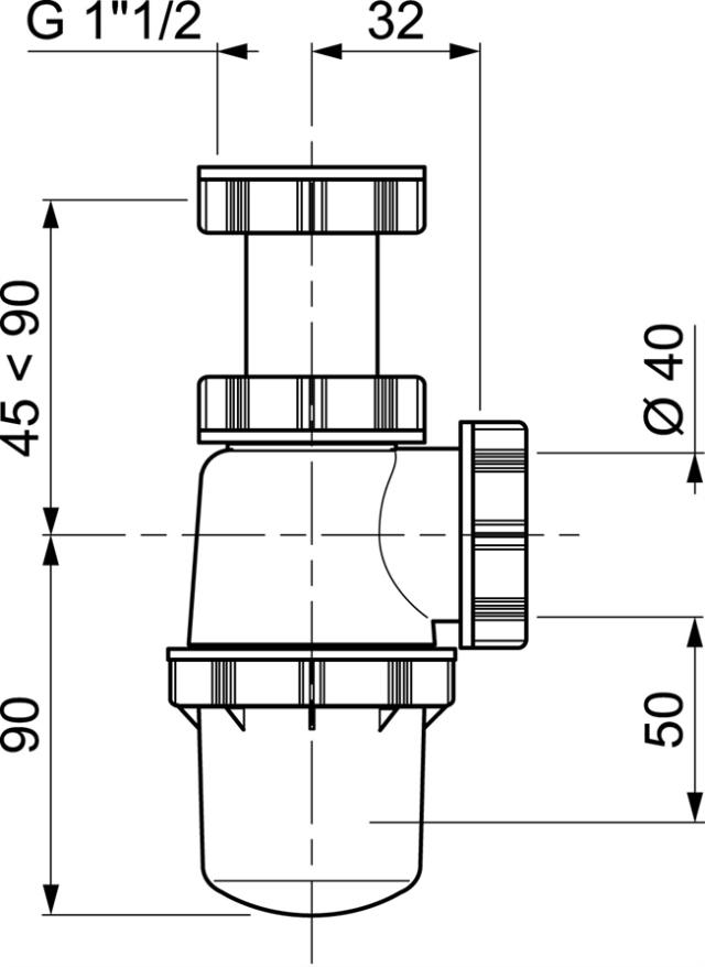 Siphon d''évier réglable en hauteur