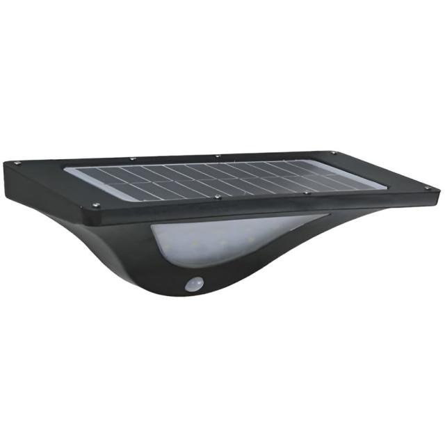 Appliq.murale solaire abs 550lum.+detect.mvt