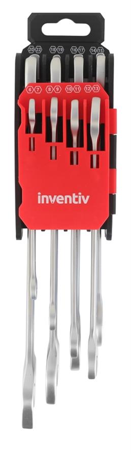 Jeu de 8 clés plates 6/22mm chrome vanadium - INVENTIV