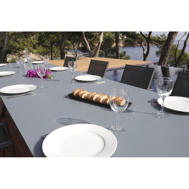 Table noisette 220/340x100 verre texture