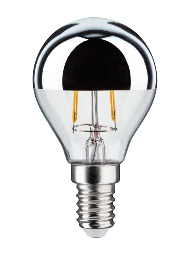 Ampoule LED E14 sphérique calotte réfle 2,6W 220lm 2700K Argent 230V