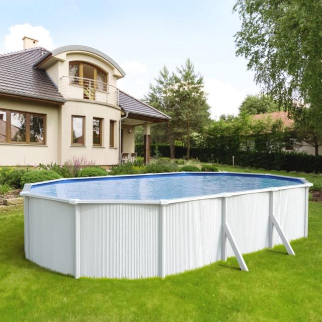 Kit Piscine en Métal Hors-Sol Ovale - 790X485X120 Saphir