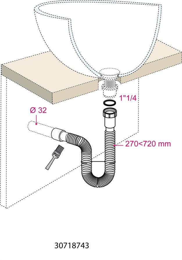 Raccord extensible d32 mm