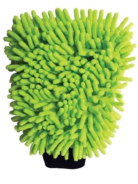 GANT DE LAVAGE MICROFIBRE CHENILLE VERT