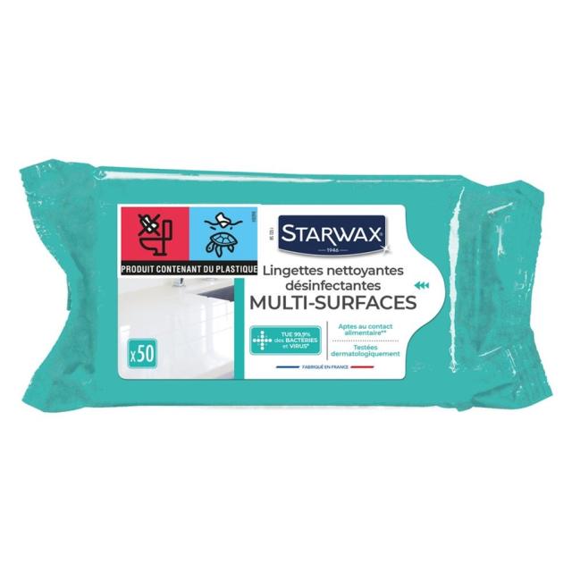 50 Lingettes Nettoyantes et Désinfectantes - STARWAX