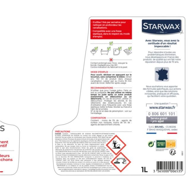 Entretien avec Javel pour Canalisations 1L - STARWAX